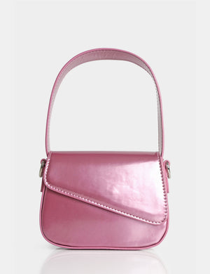 The Jolee Metallic Pink Mini Grab Handle Bag