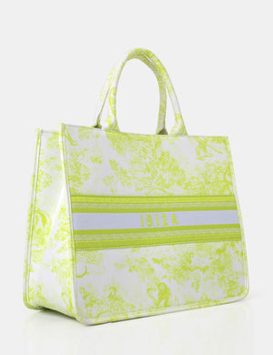 The Ibiza Lime Oversized Canvas Tote Bag