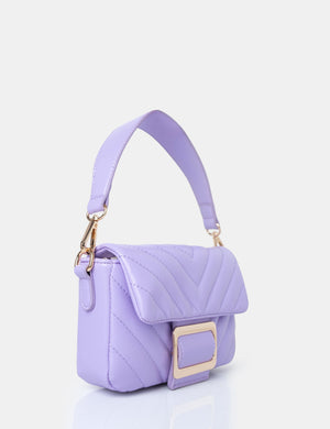 The Harlow Lilac Quilted Buckled Grab Bag