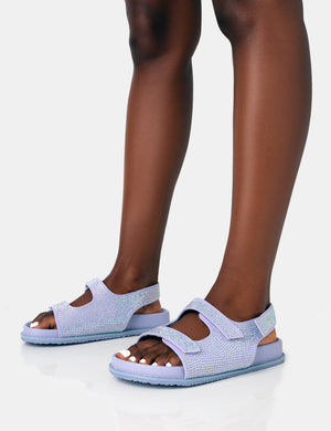 ChiChi Lilac Diamante Double Strap Dad Sandals