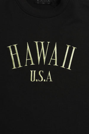 Hawaii Embroidered Sweatshirt Black