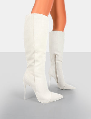 Horizon Linen Ecru Knee High Boots