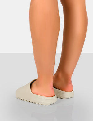Brady Khaki Rubber Flat Slider Sandals