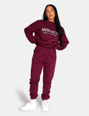 Monaco Embroidered Sweatshirt Berry