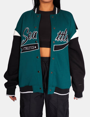 Seattle Varsity Jacket Forest Green