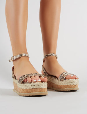 Albi Espadrille Flatform in Snakeskin