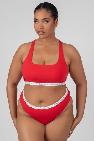 Curve Kaiia Elastic Scoop Neck Bra Red