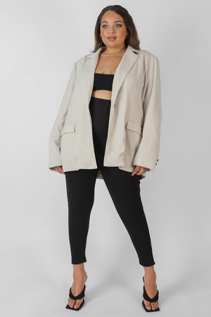 Curve Relaxed Blazer Stone