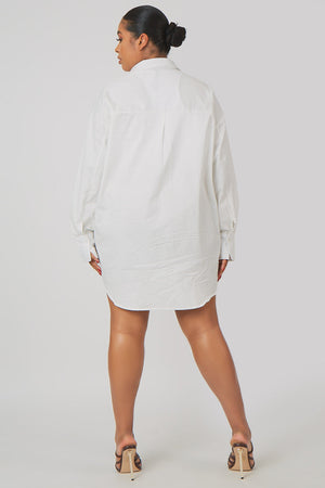 Curve Oversized Poplin Shirt Dress White