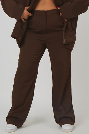 Curve Dad Trousers Chocolate