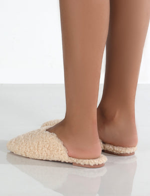 Ciao Natural Teddy Slip On Slippers