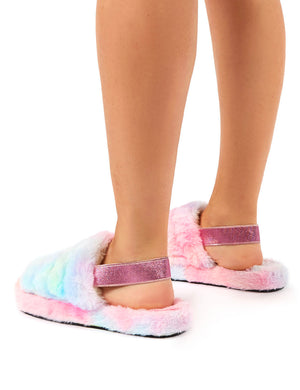 Dreamtime Multi Fluffy Strap Back Slippers