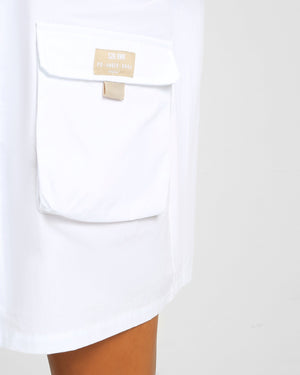 Amber x Public Desire pocket detail oversized shirt white