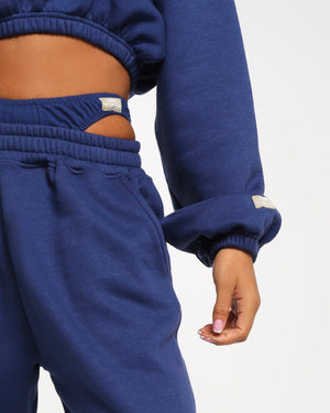 Amber x Public Desire thong detail jogger co-ord navy