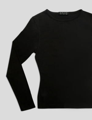 FITTED LONG SLEEVE T-SHIRT BLACK