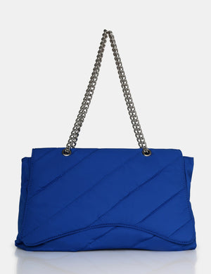The Laina Blue Nylon Tote Bag