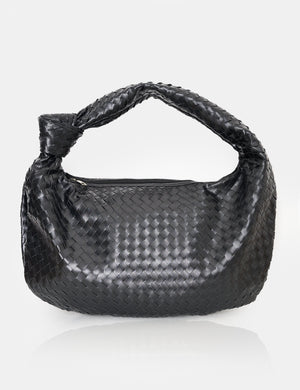 The Innocent Black Large Woven Bag