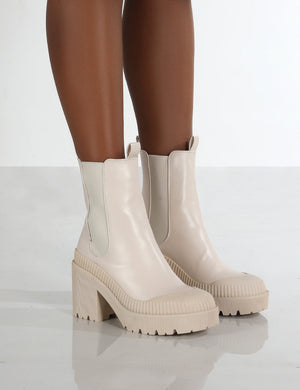 Liah Putty Drench Chunky Sole Heeled Ankle Boots