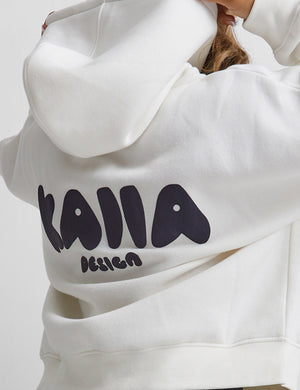 Kaiia Design Oversized Pocket Front Hoodie Ecru