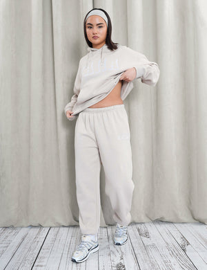 Kaiia Shadow Logo Cuffed Joggers Stone