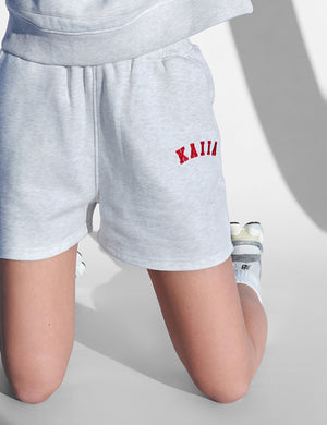 Kaiia Design Sweat Shorts Light Grey Marl and Red