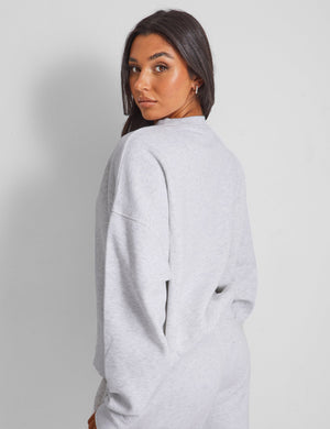 Kaiia Design Oversized Sweatshirt Light Grey Marl