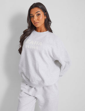 Kaiia Design Oversized Sweatshirt Light Grey Marl