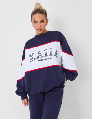 Kaiia Sport Oversized Sweatshirt in Navy