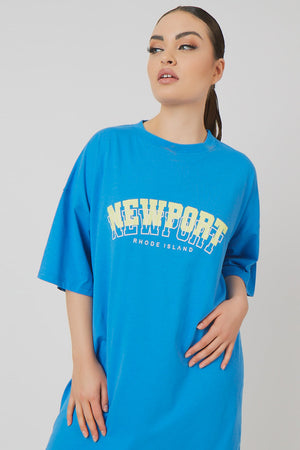 Newport Graphic T-Shirt Dress Blue