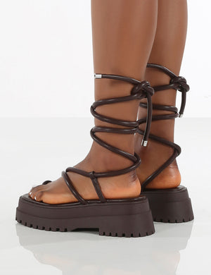 Amber x Public Desire Origin WF Chocolate Chunky Sole Sandal