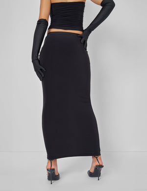 Public Desire Lace High Split Maxi Skirt Co-ord in Black