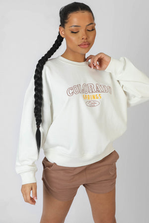 Colorado Springs Oversized Sweatshirt Ecru