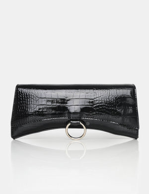 The Kemi Black Arched Crossbody Mini Handbag