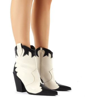 Sting Stone Western Block Heeled Ankle Boots