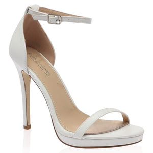 Lottie White Barely There High Heel