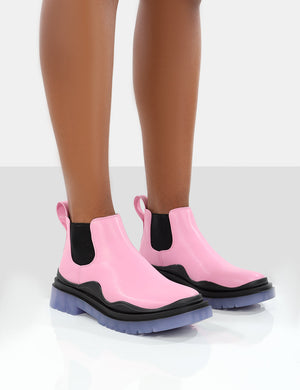 Myth Baby Pink Chunky Sole Chelsea Boots