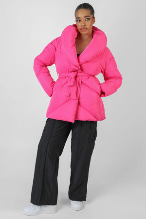 Belted Pink Puffer Pink